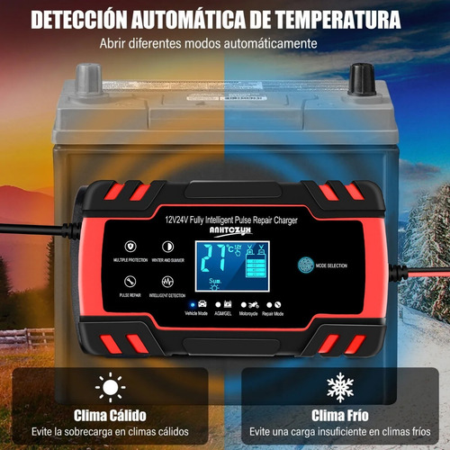 Imagen 7 de 7 de Cargador Rápido Para Inteligente Batería De Coche 12v 24v 8a