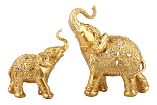 Resin Crafts, Diseño De Elefante De Tailandia, Dorado, Diseñ