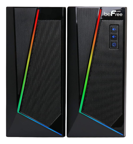 Altavoces Para Juegos Computadora 2 Con Luces Led Rgb Negro