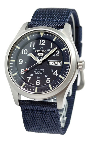 Seiko 5 Militar Azul Automático Snzg11j1 100% Japonés