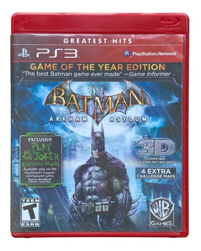 Batman: Arkham Asylum Game Of The Year Edition  - Ps3 Físico