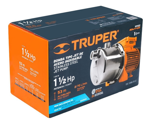 Imagen 2 de 2 de Bomba Eléctrica De Agua Tipo Jet 1-1/2 Hp Truper 101102