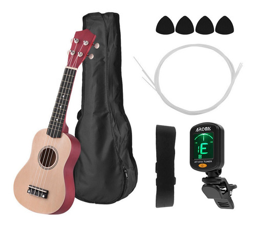 Ukelele Soprano Acústico De 21 Pulgadas, Kit De Ukelele Par