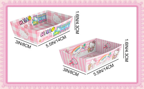24pcs Rosa Charolas Desechables Plato Fiestas De Hello Kitty