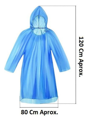 Piloto Lluvia Poncho Capa Pilotin Impermeable Para Viaje Azul Unico
