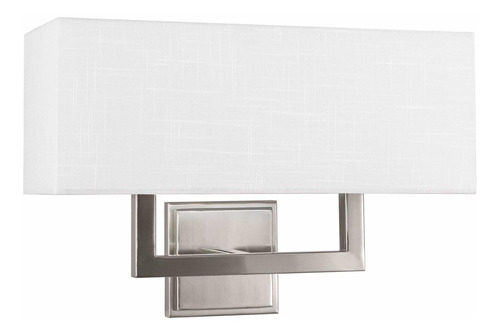 Lampara Pared Moderna 16  2 Luz + Pantalla Rectangular Tela