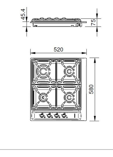 Anafe A Gas Longvie A2600rxf Inox Rejillas De Ventilación