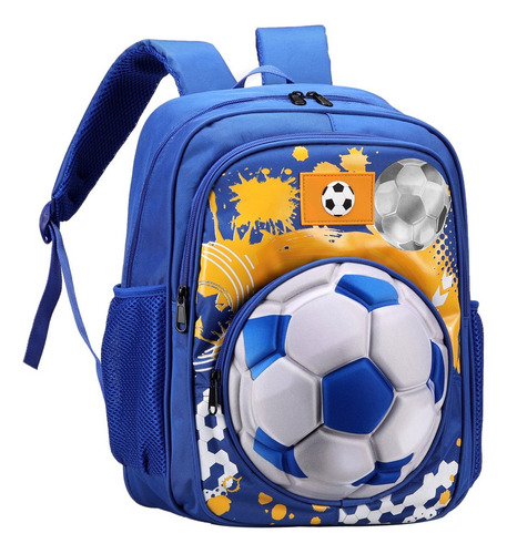 Mochila Escolar De Espalda Infantil Pelota Futbol Espaciosa 