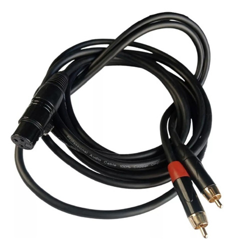 Cable P/ Audio 1 Xlr Hembra A 2 Rca Macho 100% Cobre Ofc 3 M