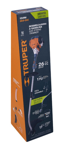 Desbrozadora A Gasolina 26cc 17'' Corte Curva Truper 12496