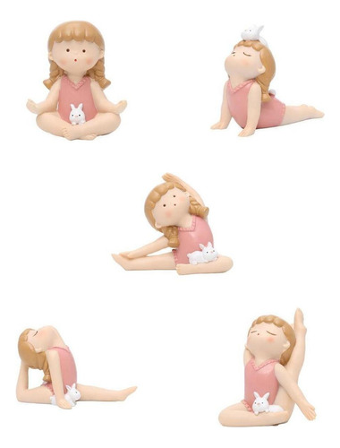 5x Bunny Girl Yoga Pose Figuras Regalos De Meditación Para