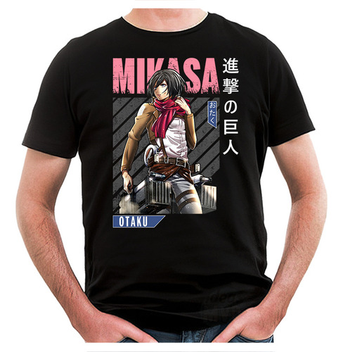 Remera Attack On Titan Mikasa Ackerman 04 (negra:) Ideas Mvd