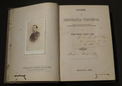 Nociones De Cronología Universal Eufemio Mendoza 1874 Romo