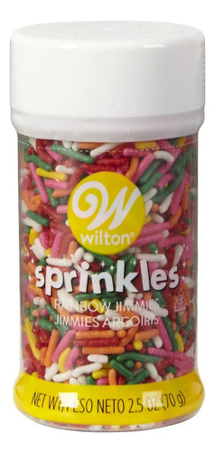 Sprinkles Comestibles Jimmies Multicolor 70 Grs Wilton Color Rosa