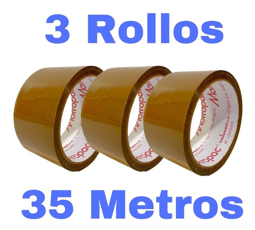 Imagen 1 de 4 de Tirro Cinta Para Embalar Morropac Marron Letra Rojas 35 Mts 