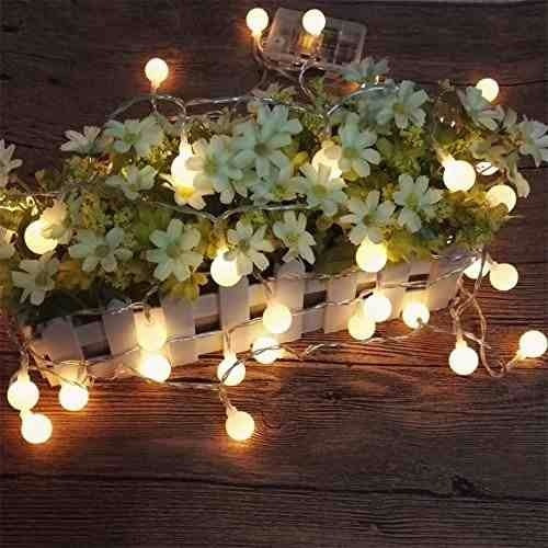 Luces Bolitas 20 Led Guirnalda Calida 3 Mts A Pilas