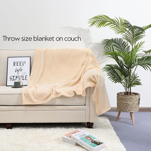 Frazada Manta Plush Flannel 240 X 190cm Térmica Ultra A Soft Beige Liso