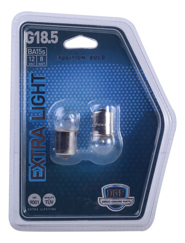 Pack 2 Ampolletas Extra Light G18.5 De 12v Y 8w Dgp