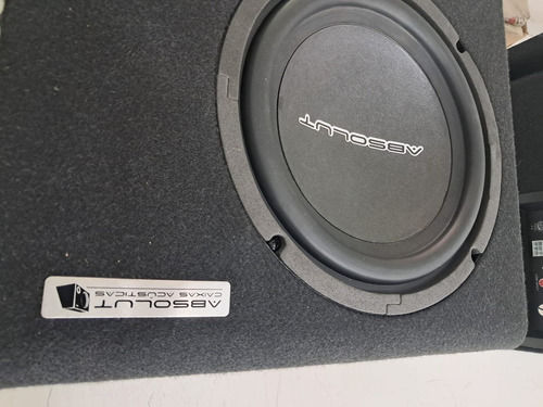 Caixa De Som Amplificada Automotiva Slim Sub 8 Polegadas Cor Preto