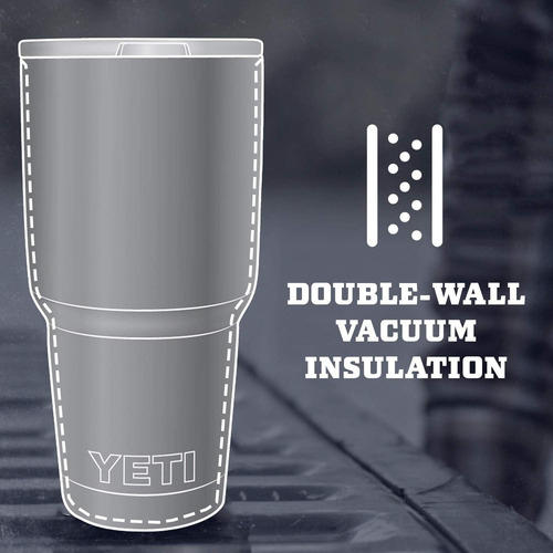 Vaso De Acero Inoxidable Yeti Azul Marino 890 Ml Con Tapa,