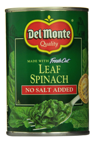Del Monte Latas De Espinacas De Hoja Sin Sal Anadida De 13.5