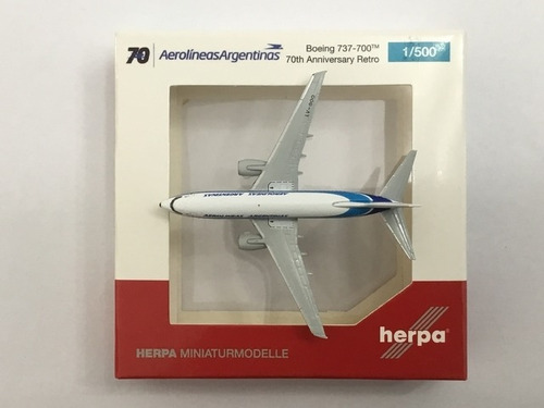 Imagen 4 de 10 de Avión Herpa Retro Aerolíneas Argentinas 1/500 Boeing 737