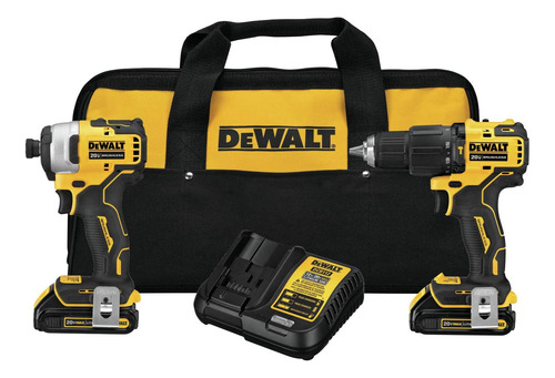 Kit Dewalt Atomic 20v, C/ Taladro Percutor Y Atornillador