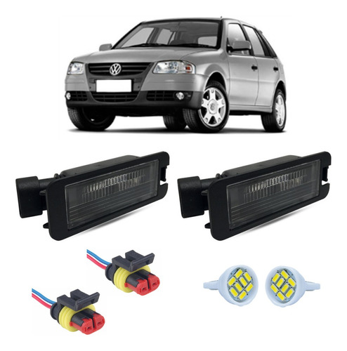 Par Lanterna Luz De Placa Saveiro Gol G4 Com Chicote E Led