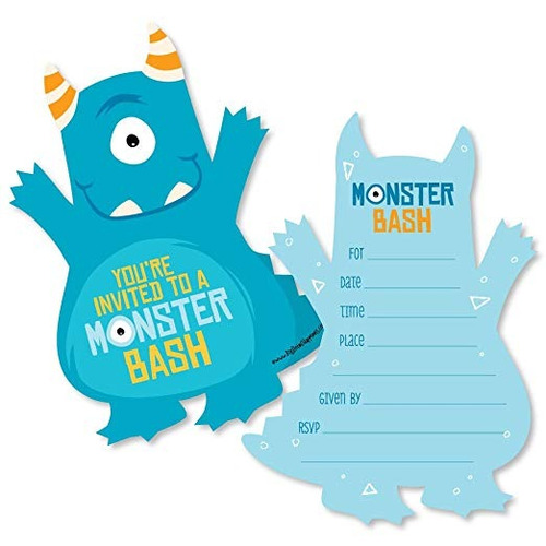 Monster Bash - En Forma De Relleno En Las Invitaciones - Peq