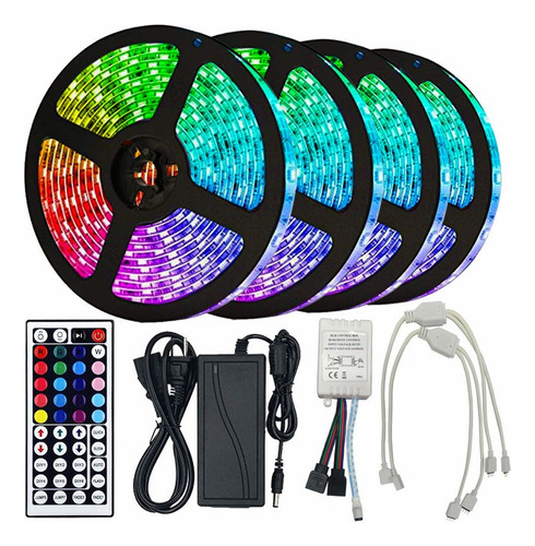 Luz Decorativa Rgb 20m Mudar De Cor Com Controle Remoto Ir