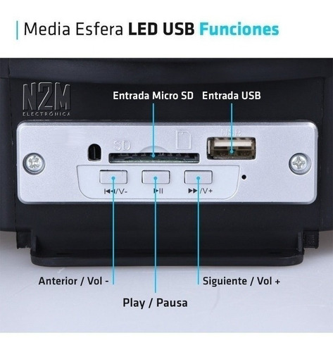 Imagen 3 de 10 de Bola Led Rgb Usb Pendrive Audioritmico Movil Luces Dj Cuotas