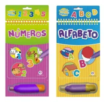 Comprar Kit 2 Livros Didáticos Para Colorir Com Água - Aquabook Alfabeto E Números