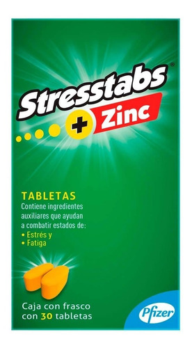 Stresstabs + Zinc Caja C/30 Tabs Pfizer / Combate Estrés