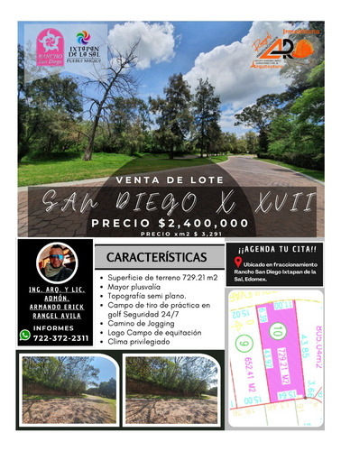 Venta De Lote San Diego 10 De Enorme Dimensiones Con Bonita Vista Y Proyecto Incluído Cerca De Acceso Y Amenidades En Fracc Rancho San Diego Ixtapan De La Sal Edomex