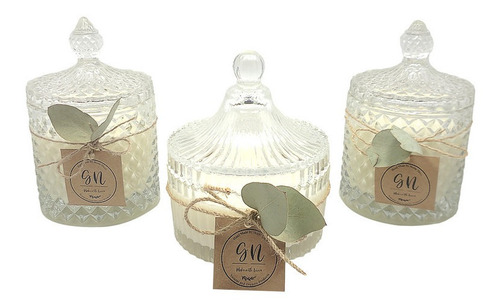 Kit X 3 Velas Aromaticas Soja Carameleras Artesanal Vidrio