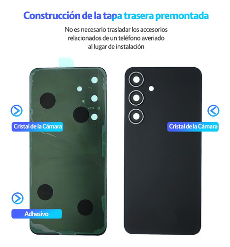 Tapa Trasera Y Cristal Cámara Para Samsung S24 Plus Sm-s926