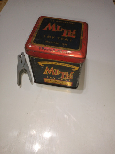 Antigua Lata De Té - Mediana -9 X 9 Cm -1958 (Usado)
