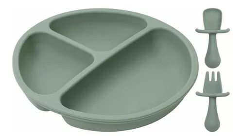 Set de Comida con Tapa Portable p/ Bebé Bowl Plato Cubiertos