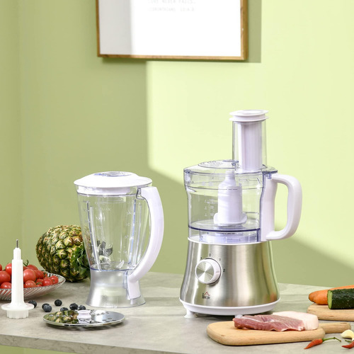 Homcom Batidora 2 En 1, Combo De Procesador De Alimentos Par