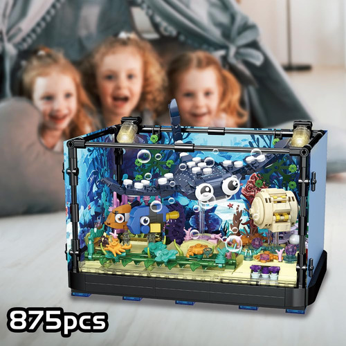 Juego De Bloques De Construcción Riceblock Fish Tank 875