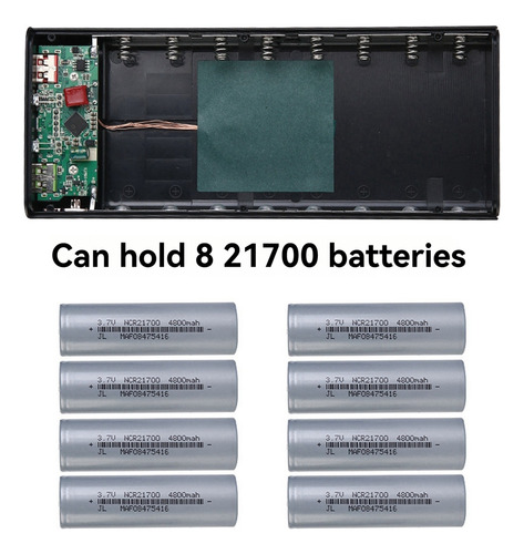 Power Bank Diy Shell Case Cargador De Batería Con Iluminació