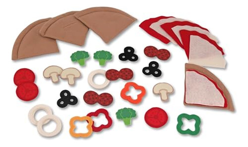 Melissa Y Doug Fieltro Juego De Pizza De Comida Para Jugar (