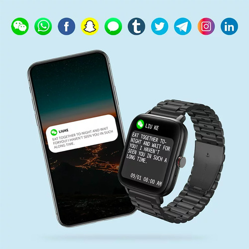 Smartwatch Colmi P8 Max 1.69" caja p8 max silver, malla p8 max silver y bisel p8 max silver