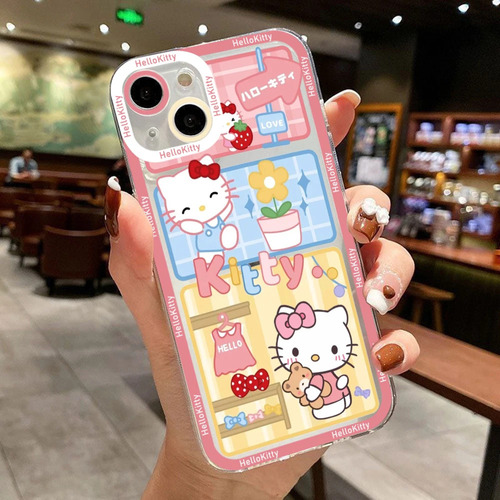 Funda De Teléfono Kawaii Sanrio Hello Kitty Kuromi Para Ipho
