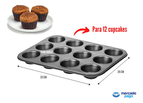 Bandeja De Horneado Grande 12 Brownies Pasteles Cupcakes
