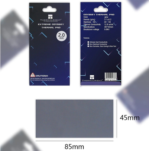 Imagem 3 de 6 de Thermal Pad Thermalright Extreme 2mm - 85x45mm 12.8w/mk
