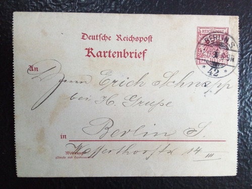Postal Alemanha Reich Ano 1897 Original Lote 1804
