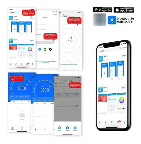 Infurider Yf-7200app Medidor Pinza Inalambrico Bluetooth