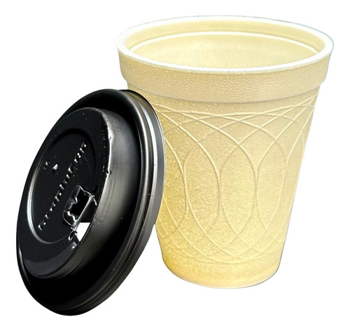 Vaso Biodegradable Térmico De 8oz. Con Tapa (100 Juegos)