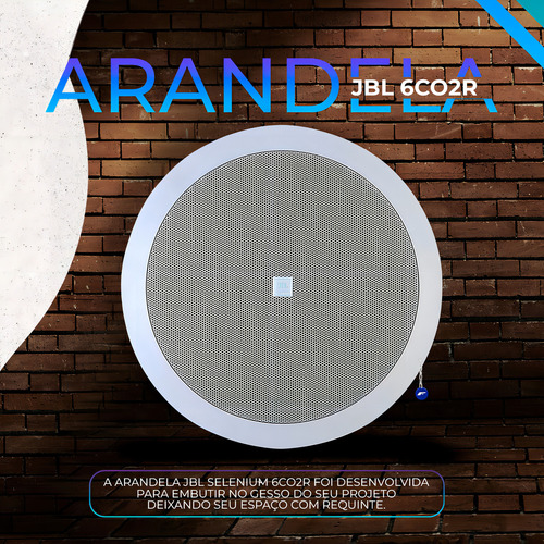 Kit Som Ambiente Teto Gesso Embutir Frahm + 10 Arandelas Jbl